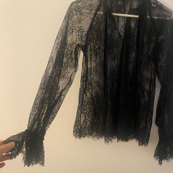 Rachel Zoe Black Lace Top - Picture 1 of 6